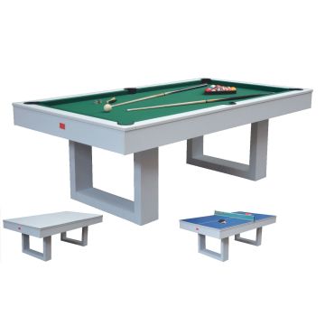 Biliardo Tavolo SENECA BIANCO (245 cm) 3 in 1