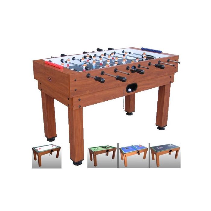 Table Multi jeux GIOVE 10 en 1 barres télescopiques -  Billard/Babyfoot/Hockey/Tennis de Table